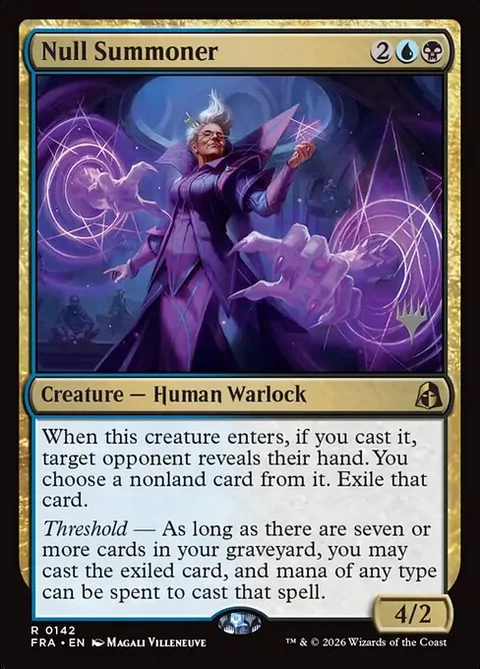 Null Summoner, card 142p from Reality Fracture Promos