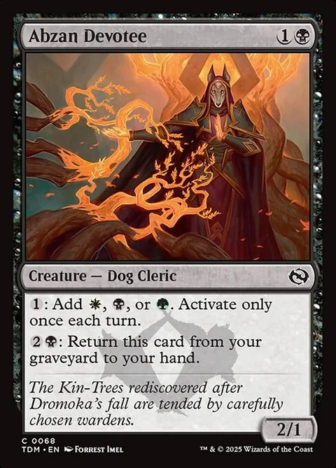 Abzan Devotee, card 68 from Tarkir: Dragonstorm
