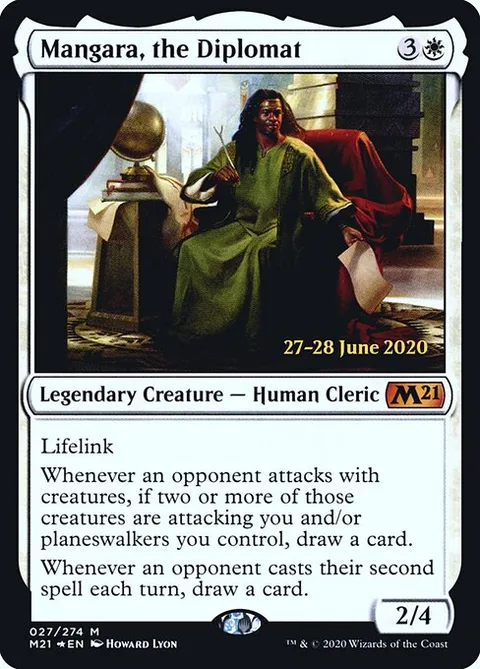 Mangara, the Diplomat, card 27s from Core Set 2021 Promos