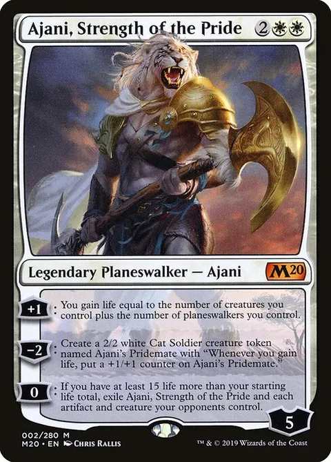 Ajani, Strength of the Pride, card 2 from Core Set 2020