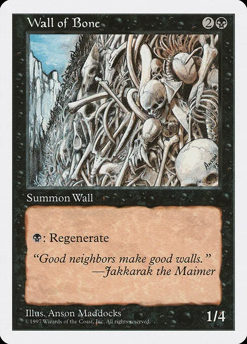 Wall of Bone, card 203 from Fifth Edition