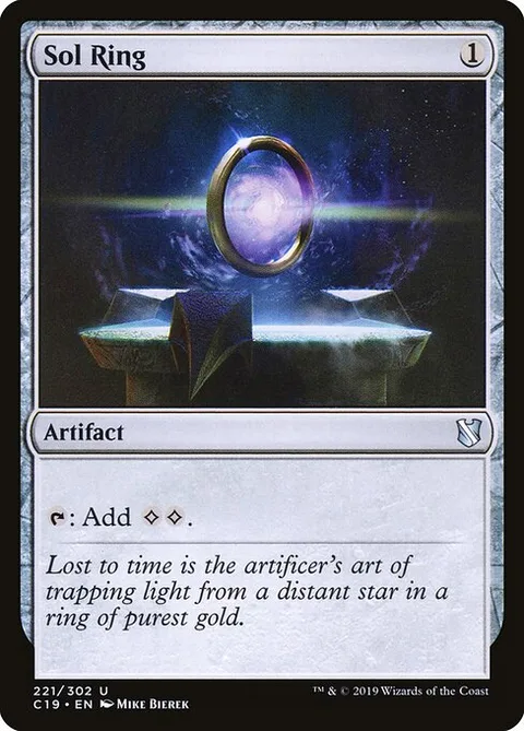 Sol Ring, card 221 from Commander 2019
