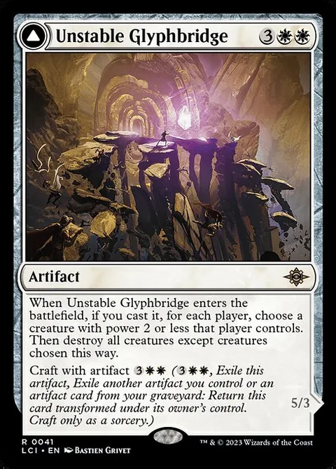 Unstable Glyphbridge // Sandswirl Wanderglyph, carte 41 de The Lost Caverns of Ixalan