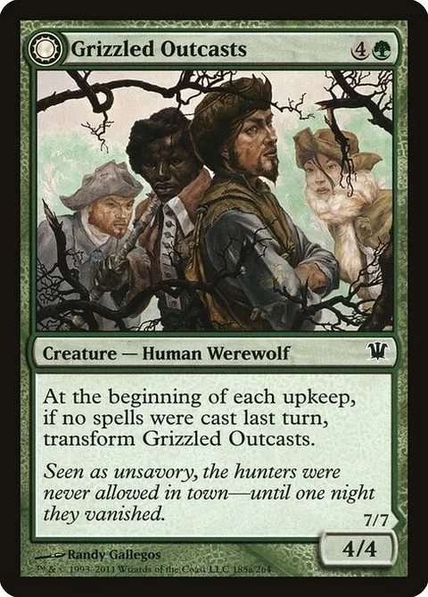 Grizzled Outcasts // Krallenhorde Wantons, card 185 from Innistrad