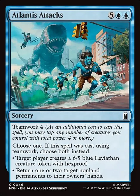 Atlantis Attacks, card 46 from Marvel Super Heroes