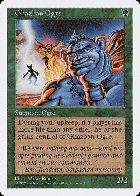 Ghazbán Ogre, card 298 from Fifth Edition