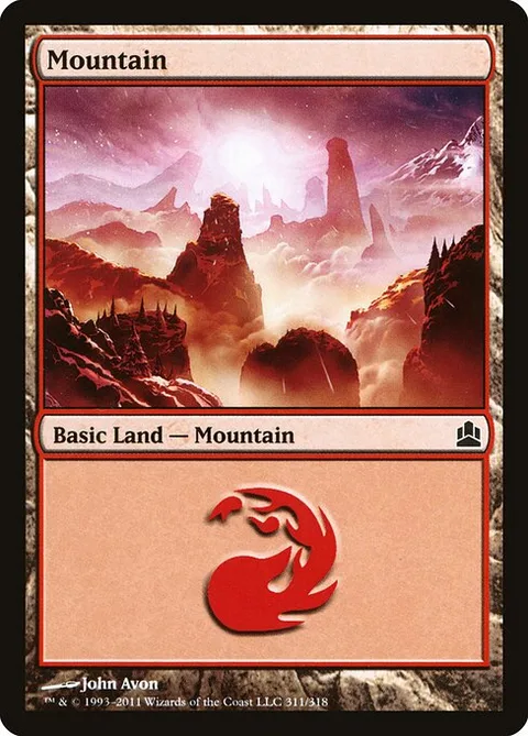 Mountain, card 311 from Commander 2011