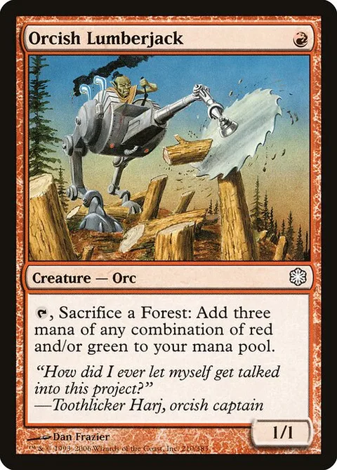 Orcish Lumberjack, card 210 from Coldsnap Theme Decks