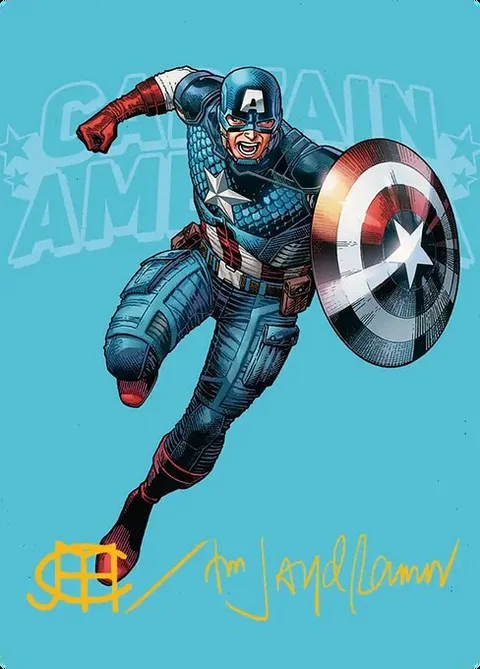 Captain America, Super-Soldier // Captain America, Super-Soldier, card 21 from Marvel Super Heroes Art Series