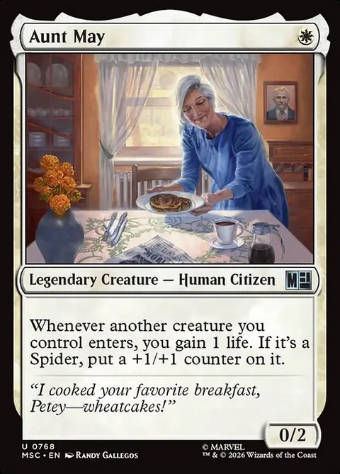 Aunt May, card 768 from Marvel Super Heroes Commander