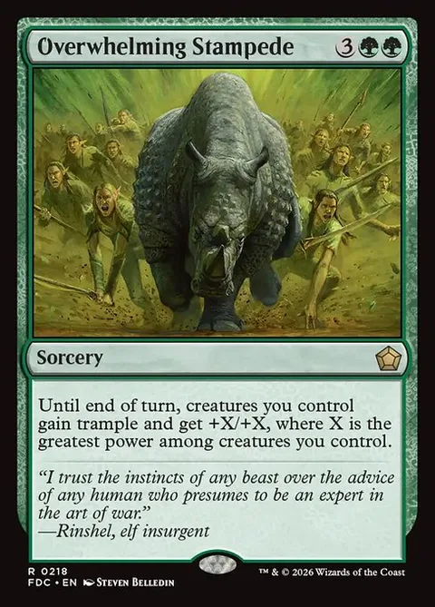 Overwhelming Stampede, card 218 from Foundations Commander