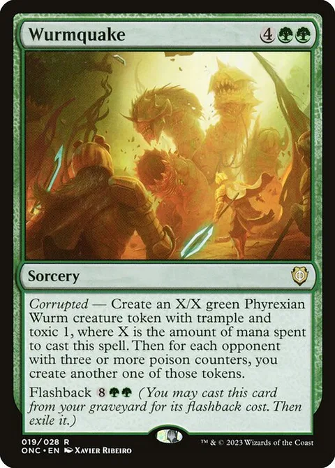Wurmquake, card 19 from Phyrexia: All Will Be One Commander