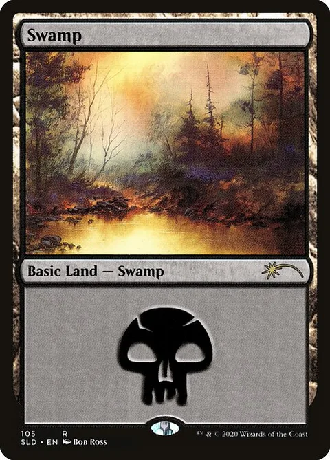 Swamp, card 105 from Secret Lair Drop