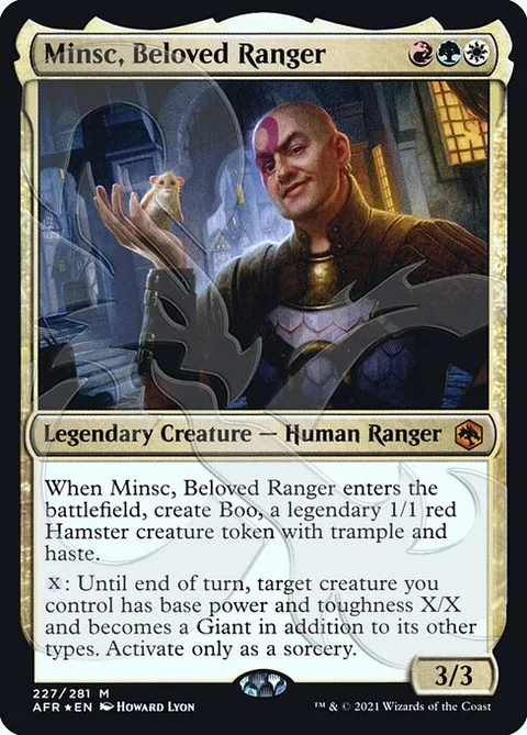 Minsc, Beloved Ranger, card 227a from Adventures in the Forgotten Realms Promos
