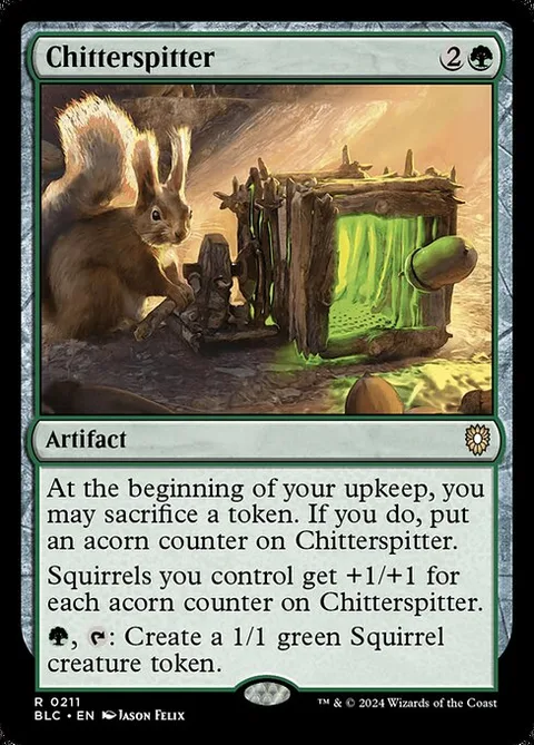 Chitterspitter, card 211 from Bloomburrow Commander