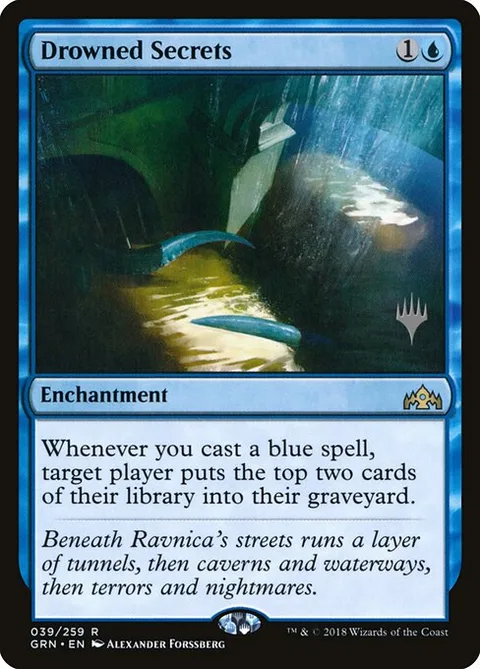 Drowned Secrets, card 39p from Guilds of Ravnica Promos