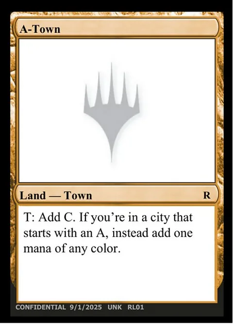 A-Town, card RL01e from Unknown Event