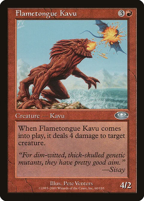 Flametongue Kavu, card 60 from Planeshift