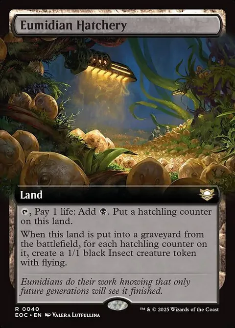 Eumidian Hatchery, card 40 from Edge of Eternities Commander