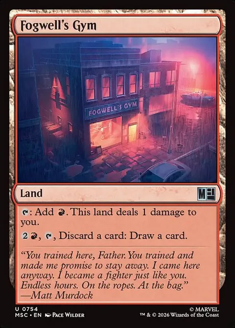 Fogwell's Gym, carte 754 de Marvel Super Heroes Commander