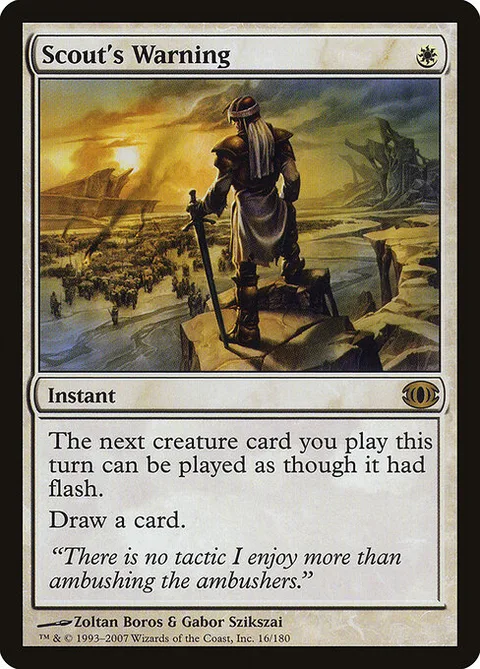 Scout's Warning, card 16 from Future Sight