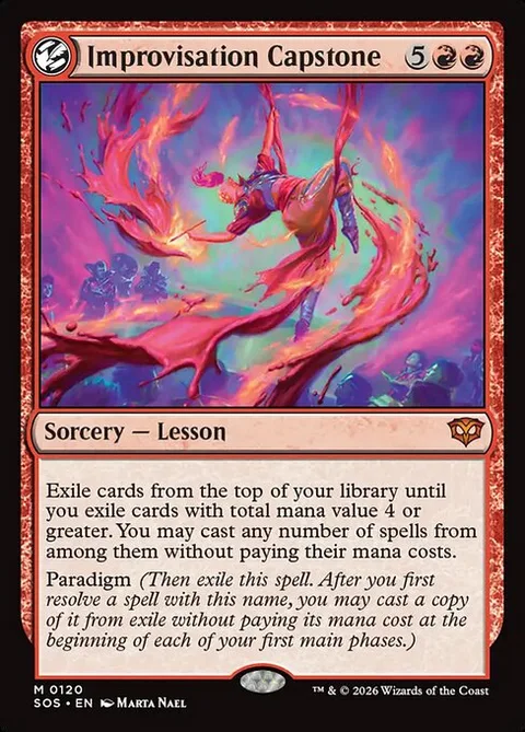 Improvisation Capstone, card 120 from Secrets of Strixhaven