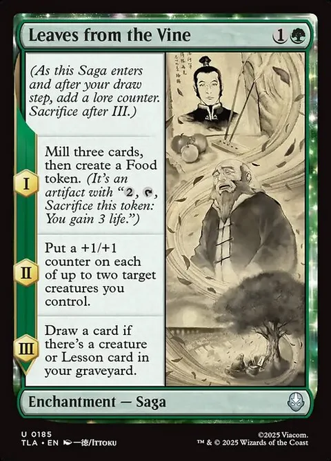 Leaves from the Vine, card 185 from Avatar: The Last Airbender