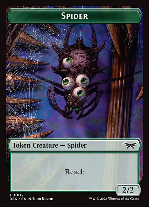 Spider, card 12 from Duskmourn: House of Horror Tokens