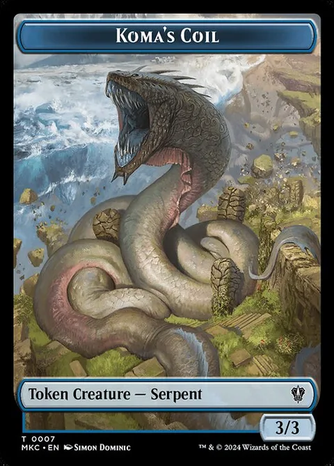 Koma's Coil, card 7 from Murders at Karlov Manor Commander Tokens
