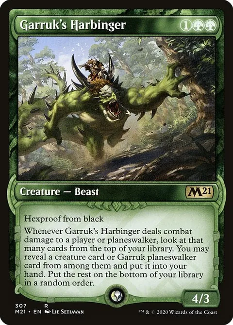 Garruk's Harbinger, card 307 from Core Set 2021