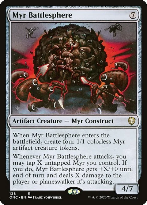 Myr Battlesphere, card 138 from Phyrexia: All Will Be One Commander