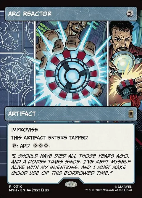 Arc Reactor, card 310 from Marvel Super Heroes