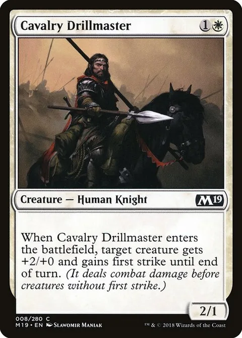 Cavalry Drillmaster, card 8 from Core Set 2019