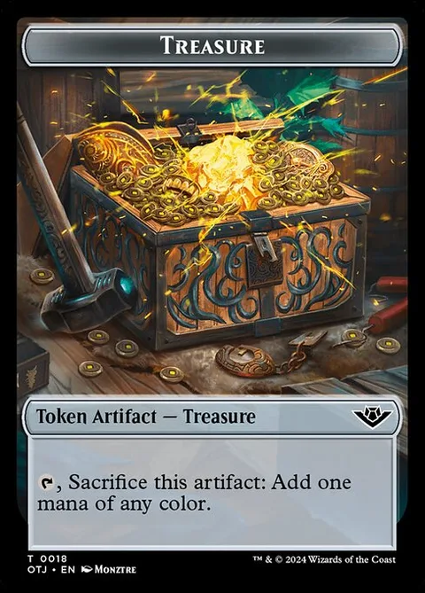 Treasure, card 18 from Outlaws of Thunder Junction Tokens