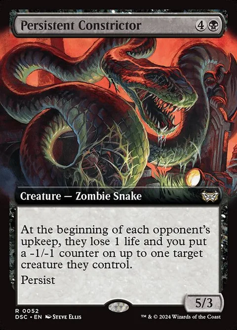 Persistent Constrictor, card 52 from Duskmourn: House of Horror Commander