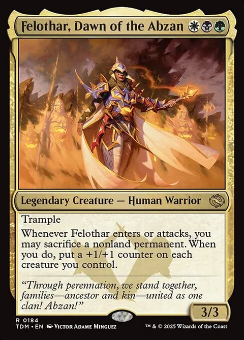 Felothar, Dawn of the Abzan, card 184 from Tarkir: Dragonstorm