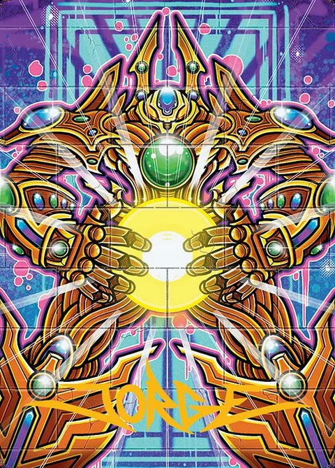 Brightglass Gearhulk // Brightglass Gearhulk, card 53 from Aetherdrift Art Series