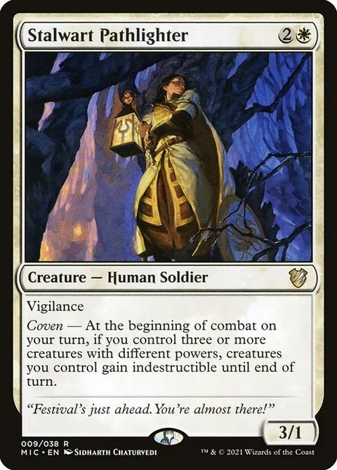 Stalwart Pathlighter, card 9 from Midnight Hunt Commander