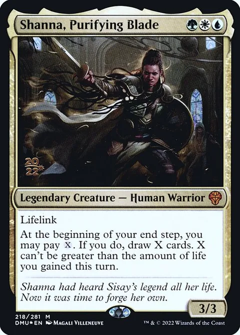 Shanna, Purifying Blade, card 218s from Dominaria United Promos