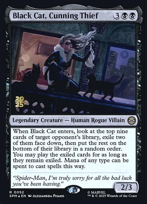 Black Cat, Cunning Thief, carte 52s de Marvel's Spider-Man Promos