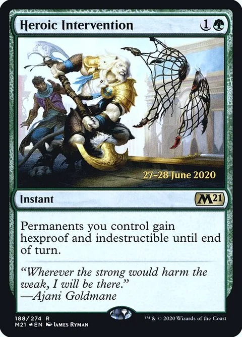 Heroic Intervention, card 188s from Core Set 2021 Promos