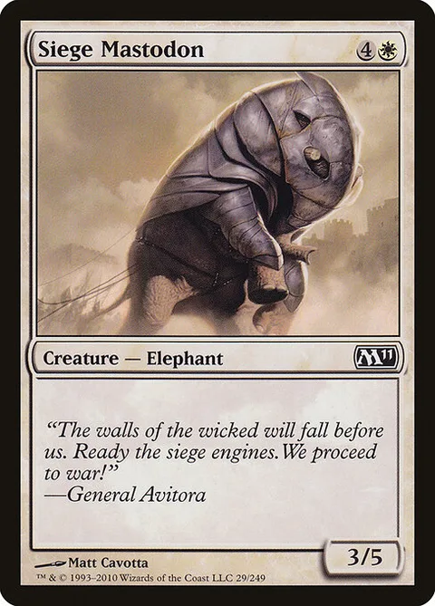 Siege Mastodon, card 29 from Magic 2011