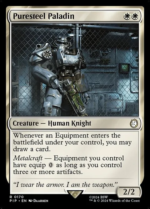 Puresteel Paladin, card 170 from Fallout