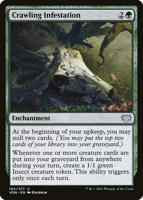Crawling Infestation, card 193 from Innistrad: Crimson Vow