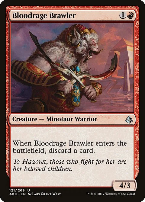 Bloodrage Brawler, card 121 from Amonkhet