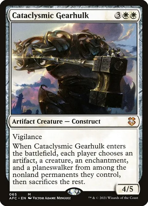 Cataclysmic Gearhulk, card 65 from Forgotten Realms Commander