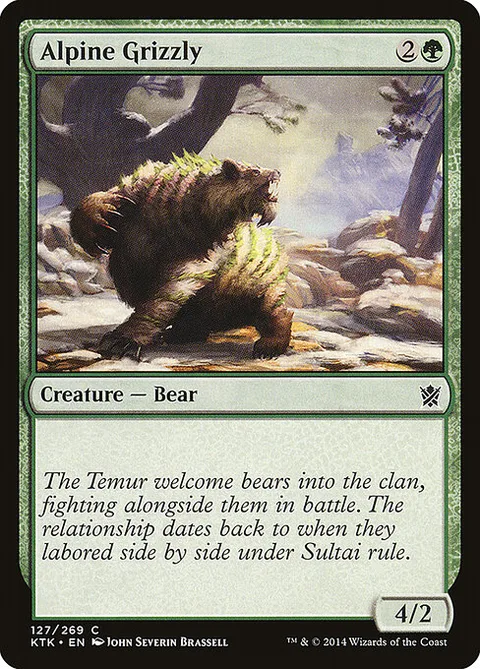 Alpine Grizzly, card 127 from Khans of Tarkir
