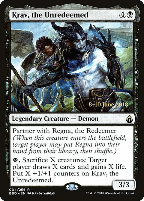 Krav, the Unredeemed, card 4s from Battlebond Promos