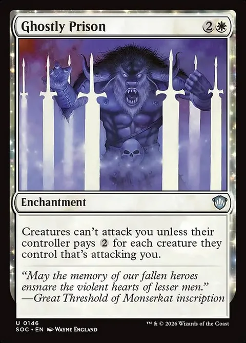 Ghostly Prison, card 146 from Secrets of Strixhaven Commander