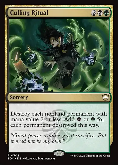 Culling Ritual, card 302 from Secrets of Strixhaven Commander